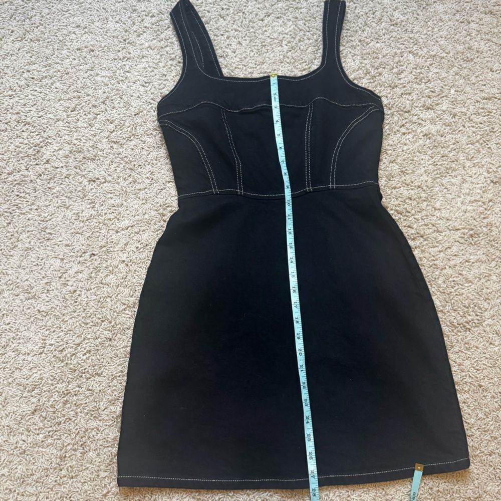 Reformation Black Corset Jean Dress size 6 Davies Bustier Denim Mini Dress - Picture 4 of 7